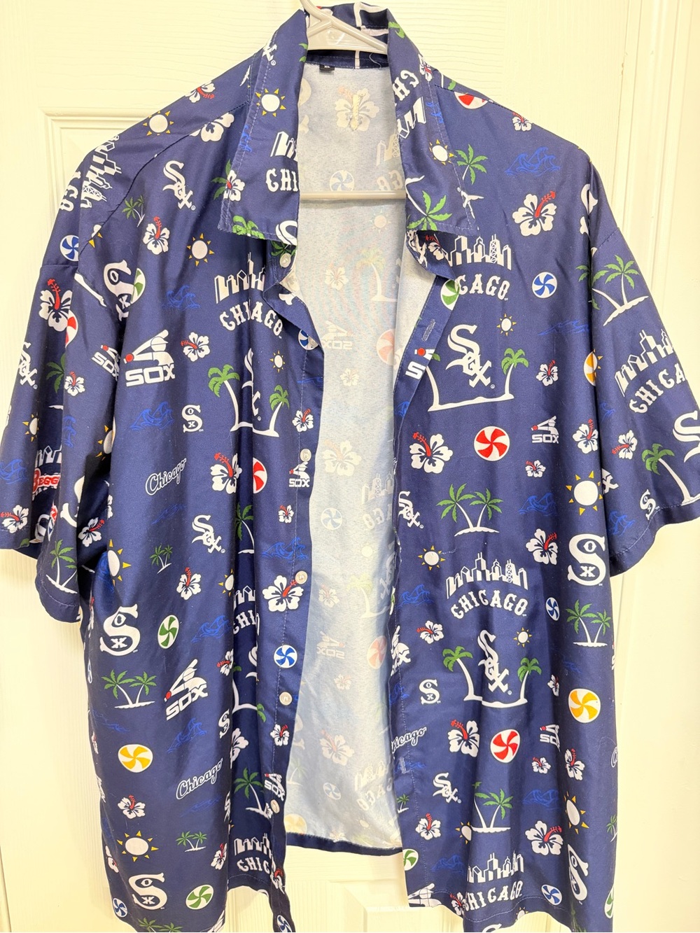 Chicago Sox Navy Short-Sleeve Hawaiian Shirt